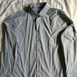 Calvin Klein Blue, Green, White Plaid Shirt